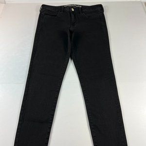 American Eagle Jeans Women's 10 Regular Mid Rise Jegging Black Stretch Denim
